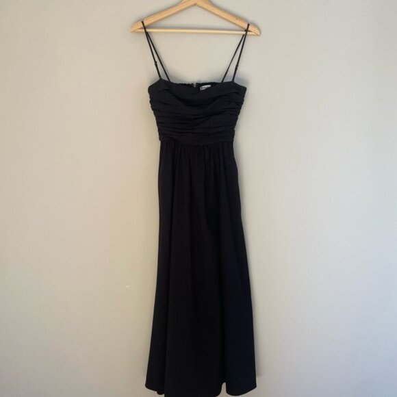 NEW Reformation Lissa Cotton Midi Dress Black Removable Strap | size 4 - Picture 7 of 14